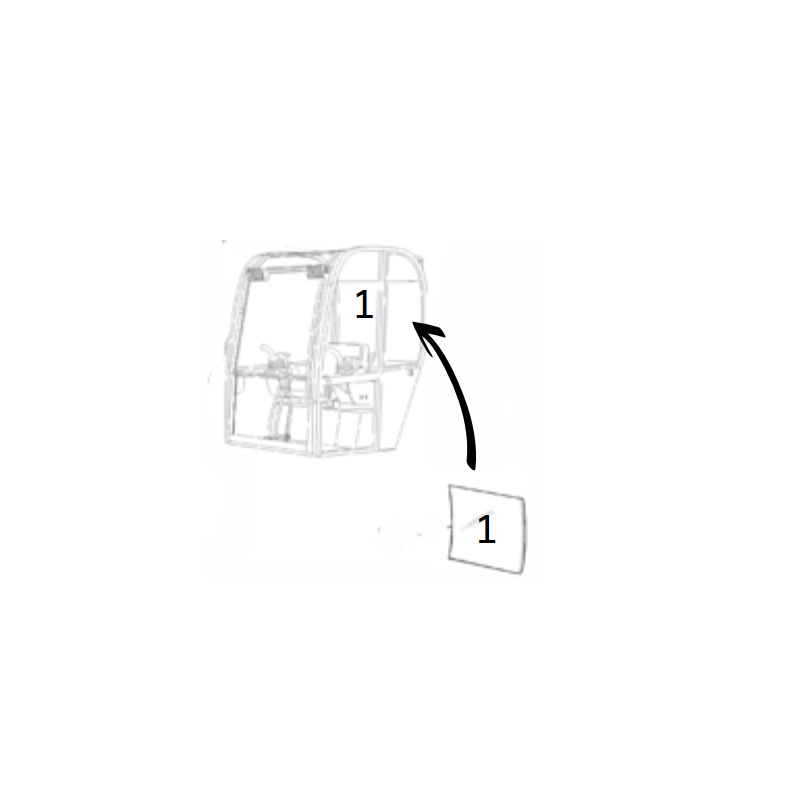 ЗАДНЕЕ СТЕКЛО С ШЕЛКОГРАФИЕЙ МИНИ-ЭКСКАВАТОР JCB 8014 8018 236/07304