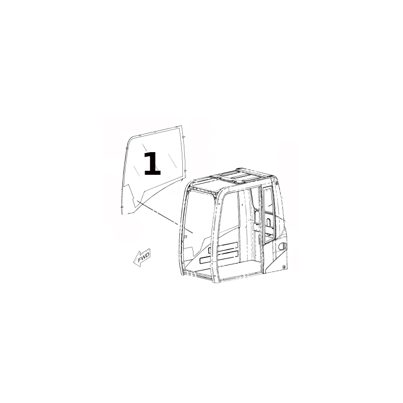 СТЕКЛО СПРАВА ШЕЛКОГРАФИЯ ГУСЕНИЧНЫЙ ЭКСКАВАТОР CAT 307D 307 1892671