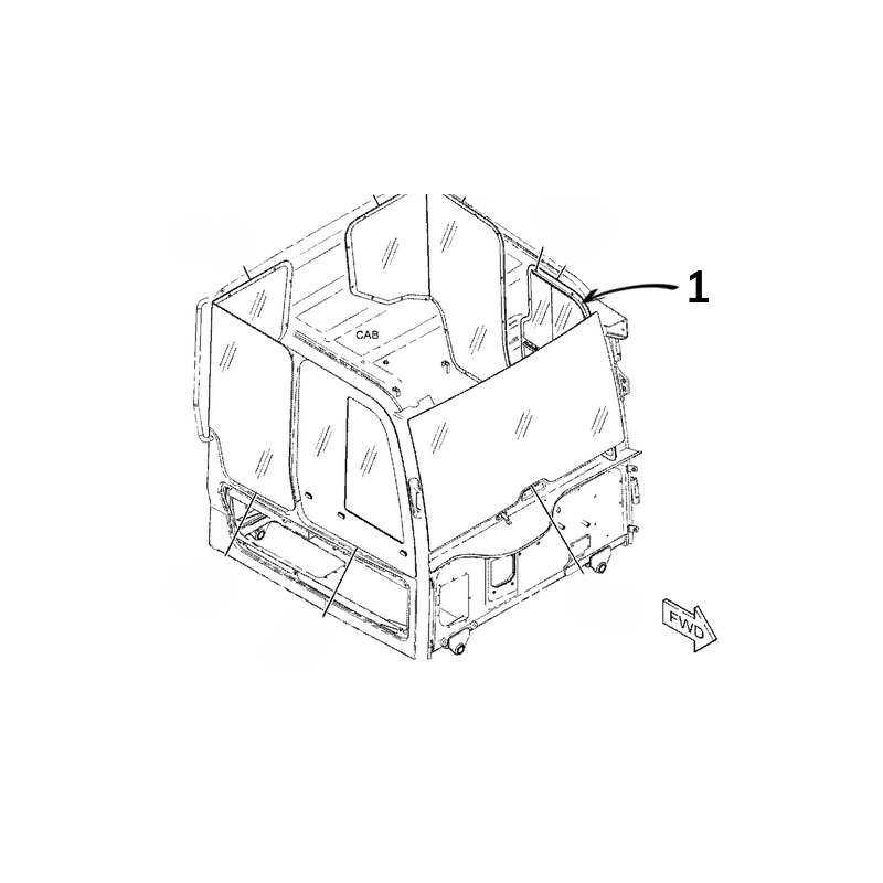 СТЕКЛЯННАЯ ДВЕРЬ, ЛЕВАЯ СТОРОНА, ШЕЛКОГРАФИЯ, СОЧЛЕНЕННЫЙ САМОСВАЛ CATERPILLAR 745D 4806986