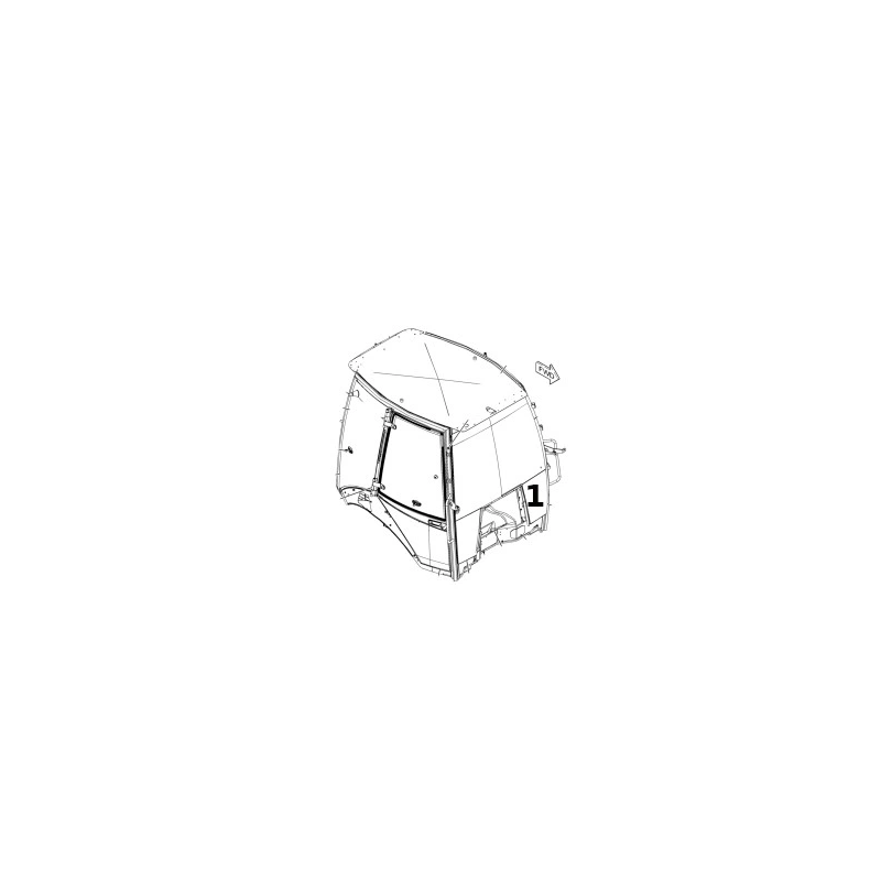 НИЖНЯЯ ЛЕВАЯ ЧАСТЬ ВЕТРОВОГО СТЕКЛА С ШЕЛКОГРАФИЧЕСКОЙ НАКЛЕЙКОЙ ЭКСКАВАТОР-ПОГРУЗЧИК CAT 428F 3807826