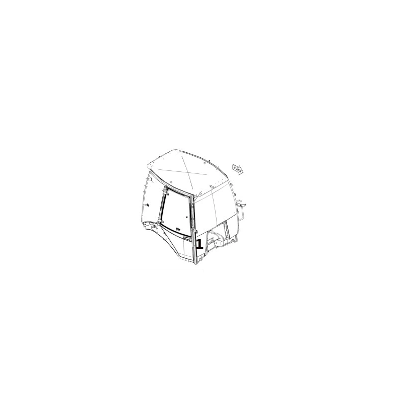 ШЕЛКОГРАФИЯ НА НИЖНЕЙ ПРАВОЙ СТОРОНЕ ЛОБОВОГО СТЕКЛА ЭКСКАВАТОР-ПОГРУЗЧИК CAT 416FST 422F 3807827