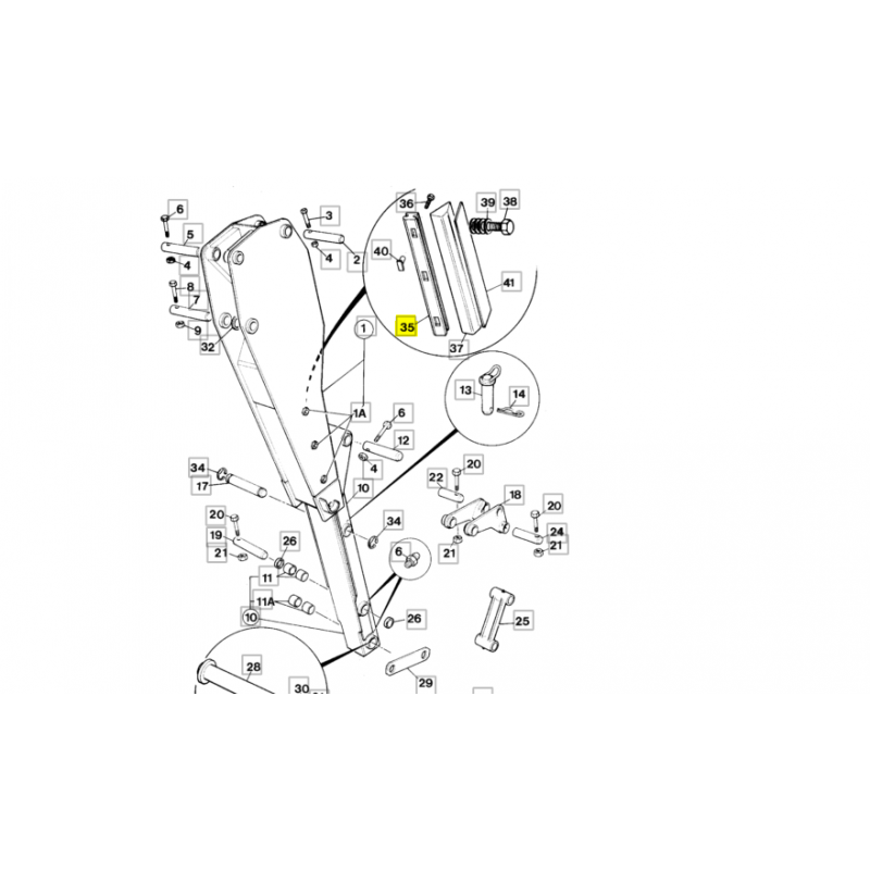 СКОЛЬЖЕНИЕ ВЫДВИГАЮЩЕЙСЯ РУКИ JCB 3CX 4CX GR 15 ММ