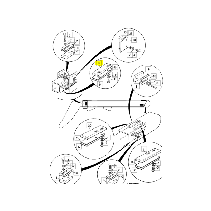 СКОЛЬЖЕНИЕ ТЕЛЕСКОПА JCB ПОГРУЗЧИКА 14,5 ММ