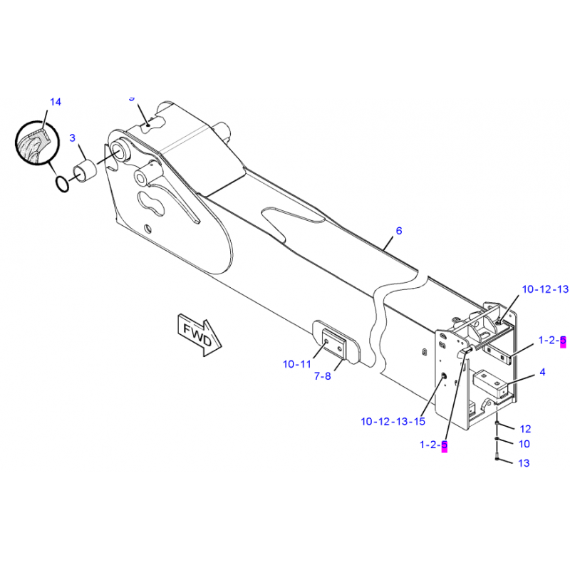 Телескопическая рукоятка ŚLIZG RAMIENIA CAT TELEHANDLER CVA LONG LIFE 15 мм