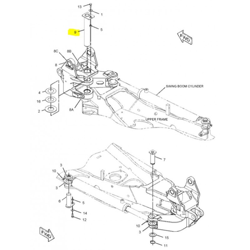 ШТИФТ ЗАДНЕЙ БАБКИ МИНИ-ЭКСКАВАТОРА CAT CVA