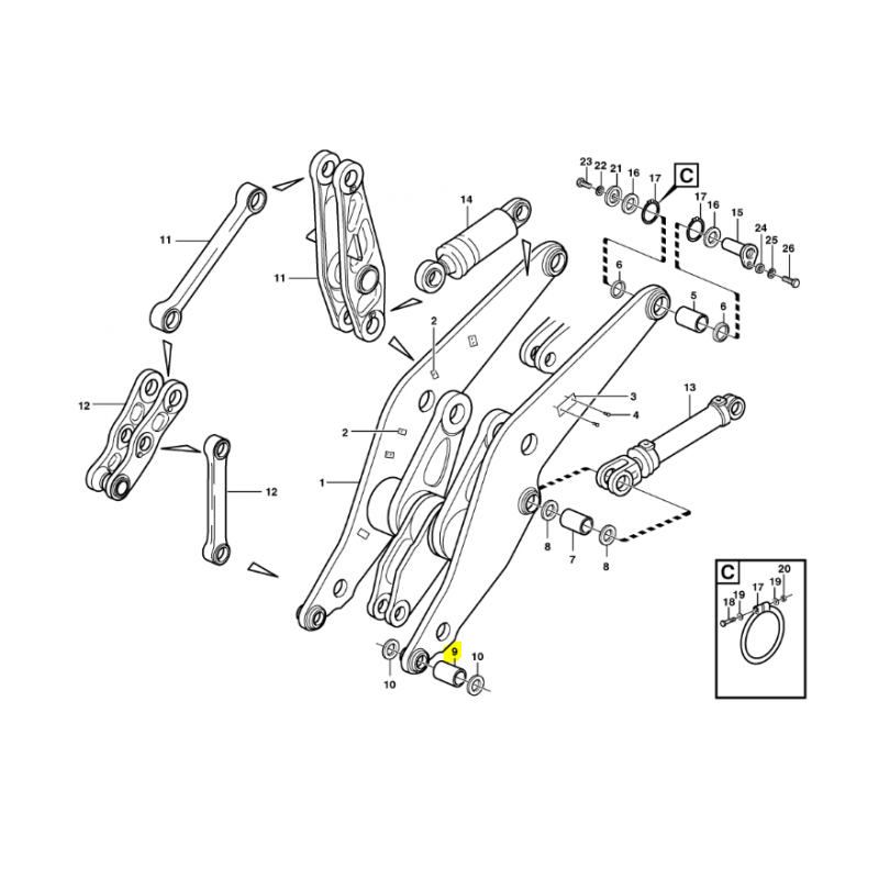 ВТУЛКА КОВША ПОГРУЗЧИКА VOLVO L150E L220E