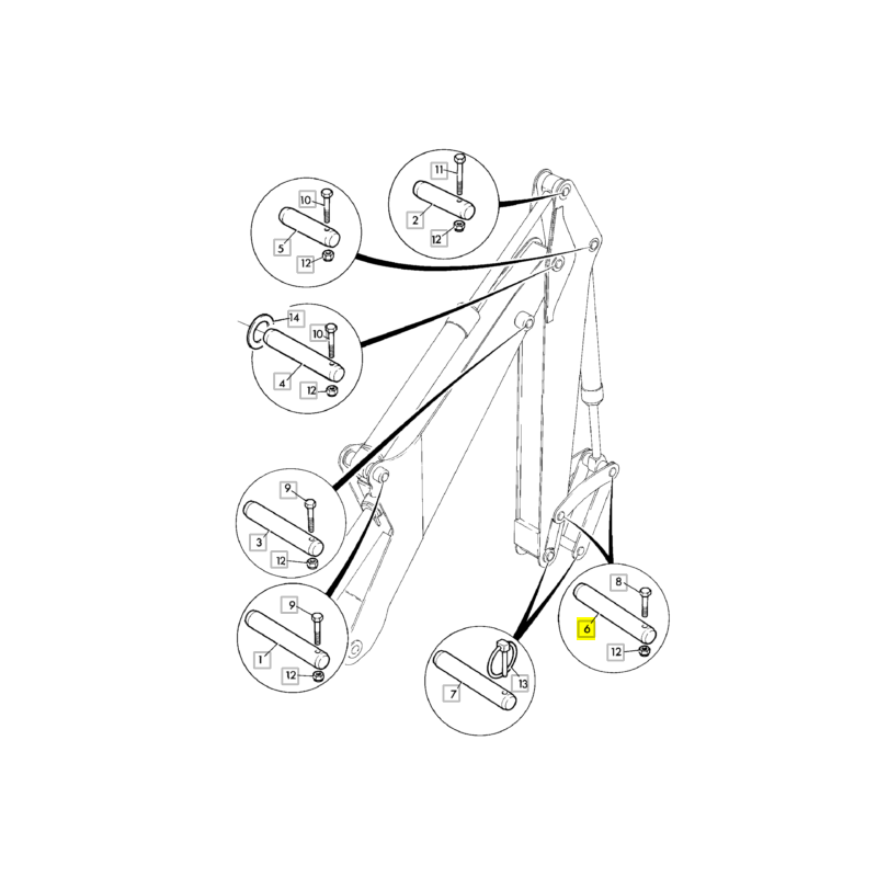 ШТИФТ ЗАДНЕГО КОВША ЭКСКАВАТОРА-ПОГРУЗЧИКА JCB