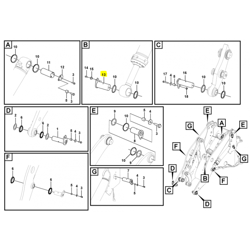 ШТИФТ В ГОЛОВКЕ ПРИВОДА КОЛЕСНОГО ПОГРУЗЧИКА VOLVO