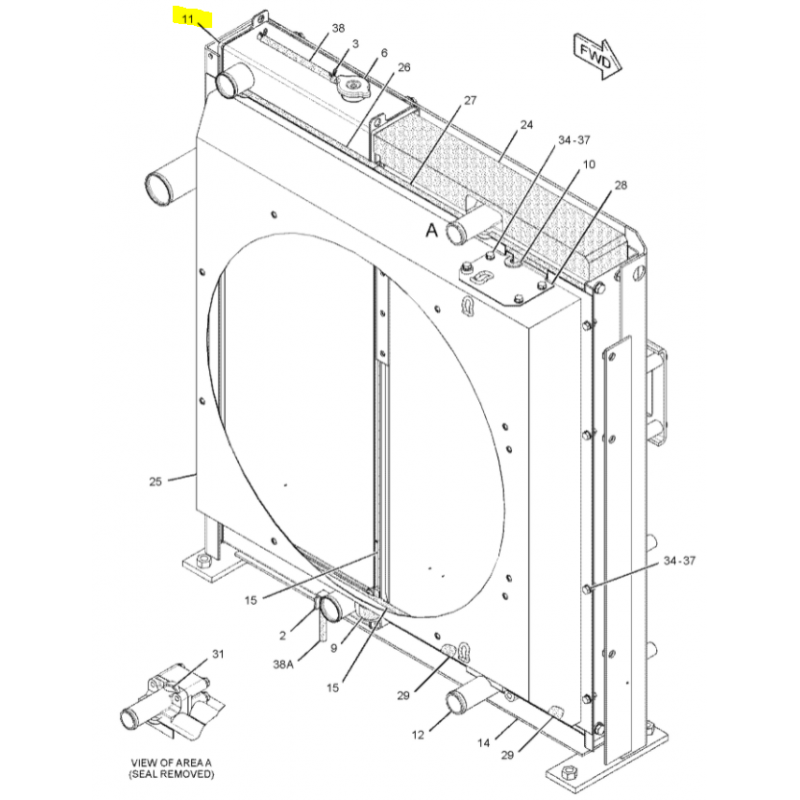 ВОДЯНОЙ ОХЛАДИТЕЛЬ ДЛЯ ЭКСКАВАТОРА CATERPILLAR