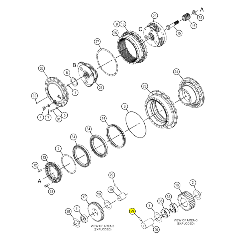 ЗАЩИТНЫЙ ШТИФТ СПУТНИКА ЭКСКАВАТОРА CAT 318C