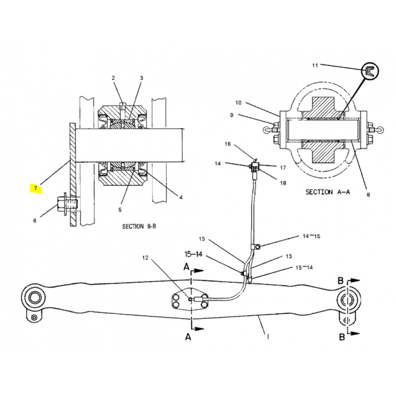 Штифт коромысла 60X215, бульдозер CATERPILLAR