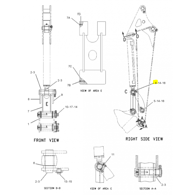 Штифт ковша мини-экскаватора Cat 200X35 мм