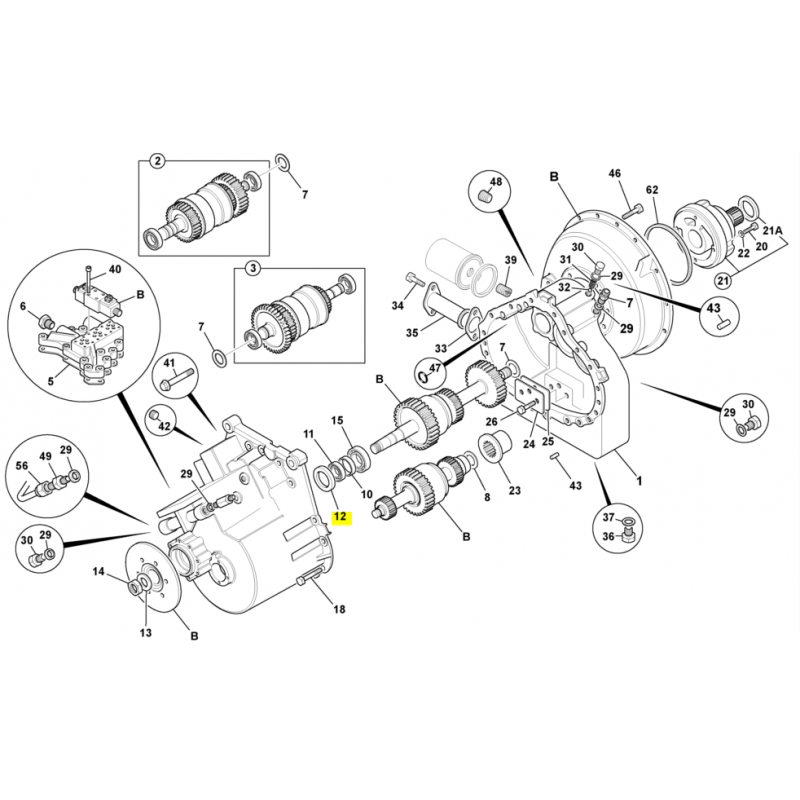 Уплотнение коробки передач экскаватора-погрузчика JCB