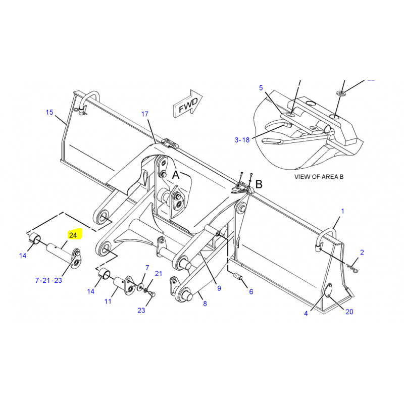 Штифт 60X280 для крепления плуга на экскаваторе CAT