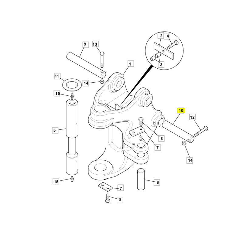 Штифт задней бабки мини-экскаватора JCB 150x30 мм