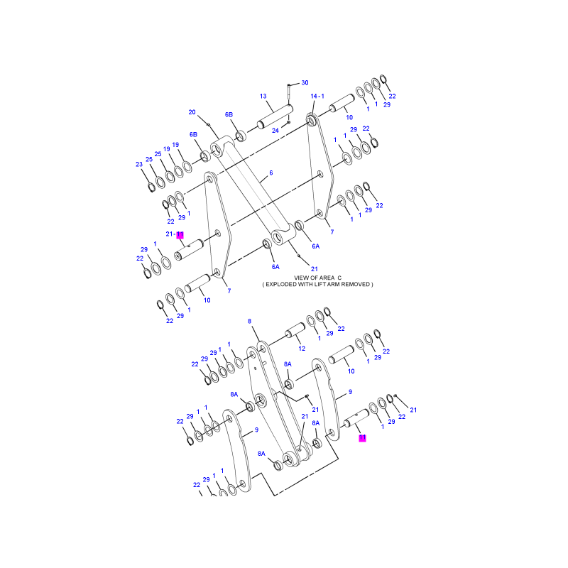 Штифт 45X172 для переднего ковша экскаватора-погрузчика CAT