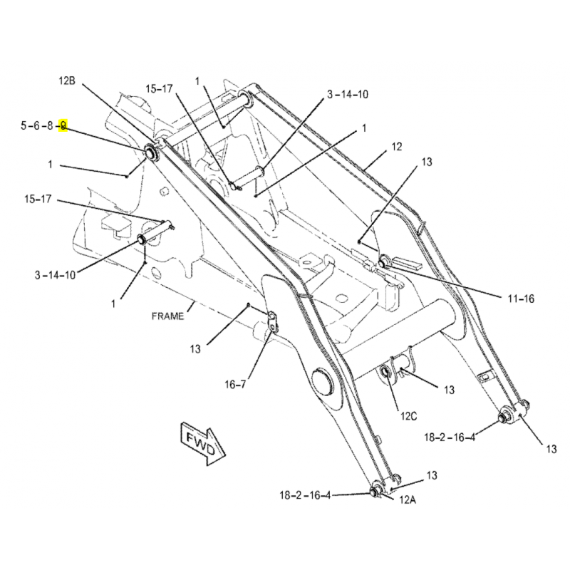 Штифт 60X920 для переднего рычага экскаватора-погрузчика CAT