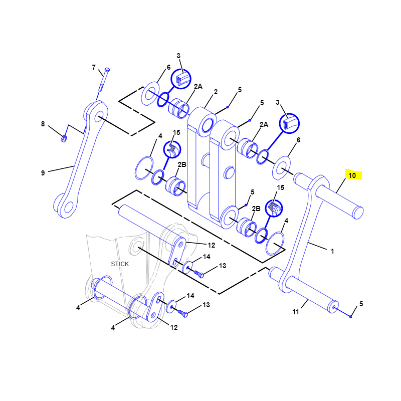 Штифт 80X470 для ковша экскаватора Cat