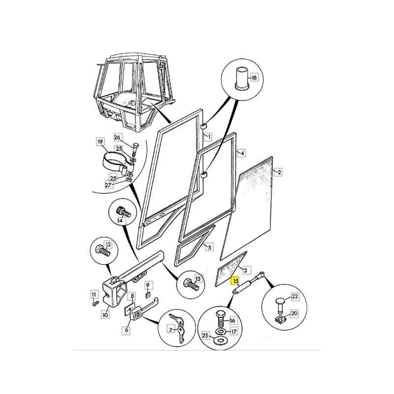 Привод двери экскаватора-погрузчика JCB CVA