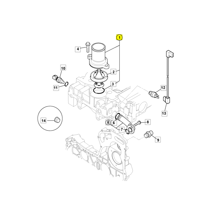 ТЕРМОСТАТ С КОЛЕСНЫМ ПОГРУЗЧИКОМ 3CX 4CX ЭКСКАВАТОР JCB