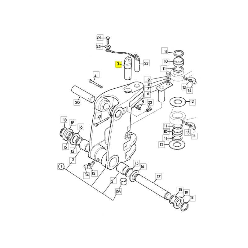 ВЕРХНИЙ ПОВОРОТНЫЙ ШТИФТ ЭКСКАВАТОРА-ПОГРУЗЧИКА JCB