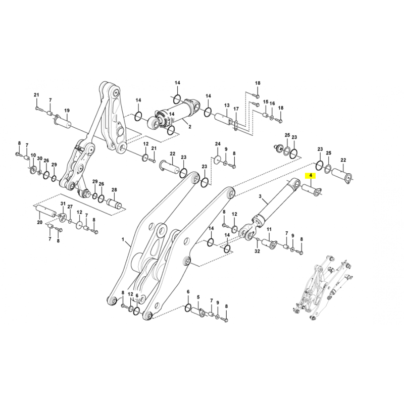 ШТИФТ ПРИВОДА ПОДЪЕМНОГО МЕХАНИЗМА ПОГРУЗЧИКА VOLVO