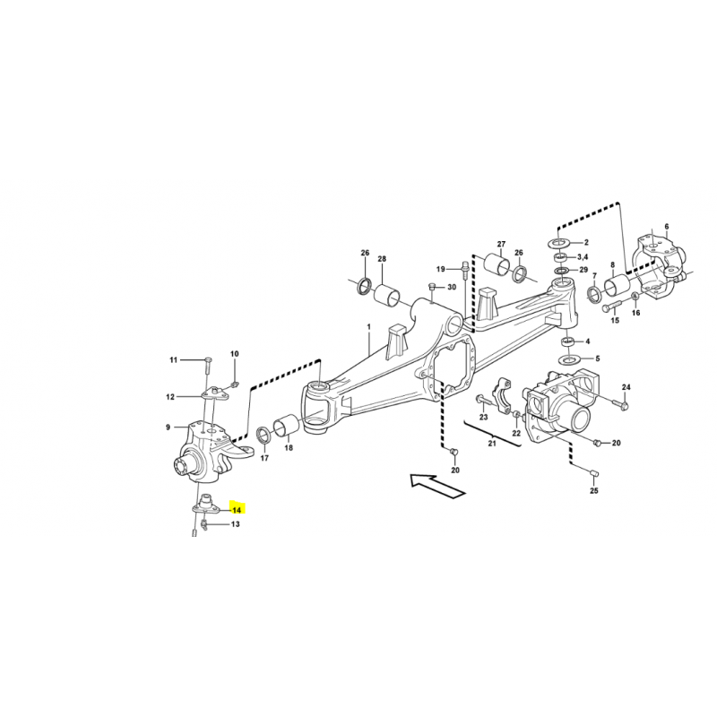 Передний поворотный штифт экскаватора-погрузчика Volvo