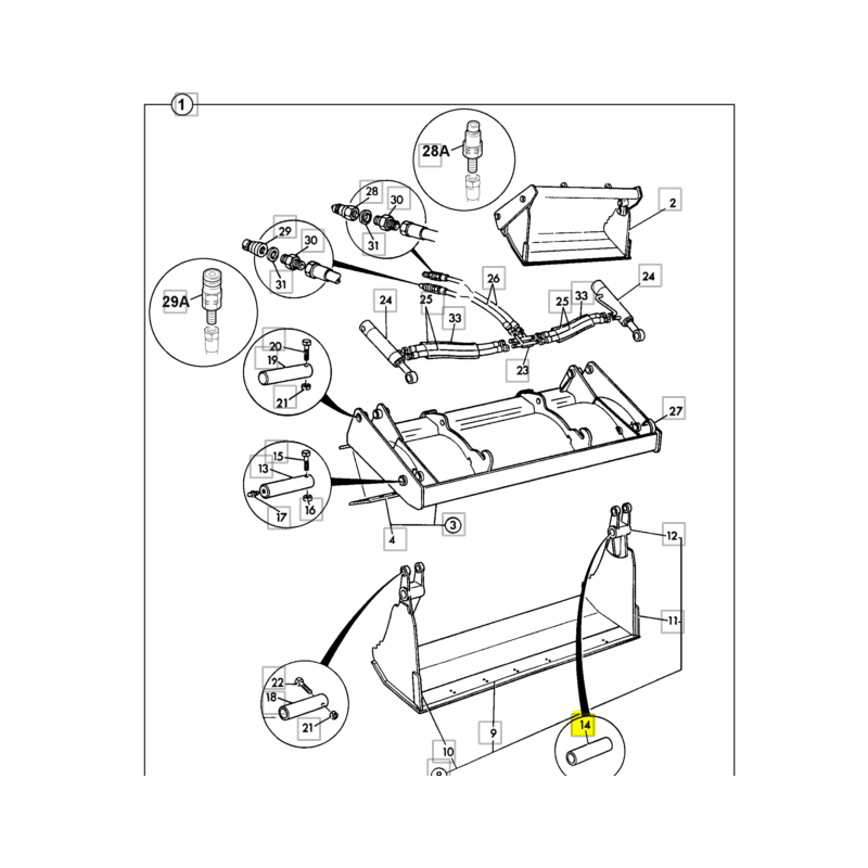 ПЕРЕДНЯЯ КОВШОВАЯ ПРУЖИННАЯ ВТУЛКА ЭКСКАВАТОРА-ПОГРУЗЧИКА JCB