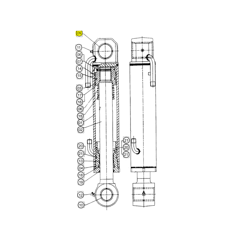 Втулка привода ковша экскаватора-погрузчика JCB