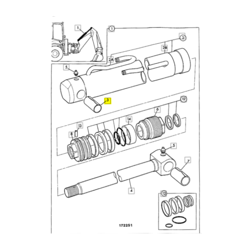Втулка привода стрелы экскаватора-погрузчика JCB