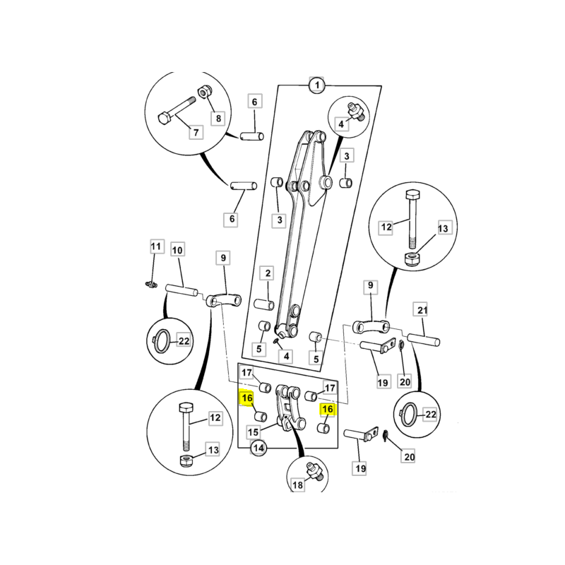 Втулка пальца ковша мини-экскаватора JCB