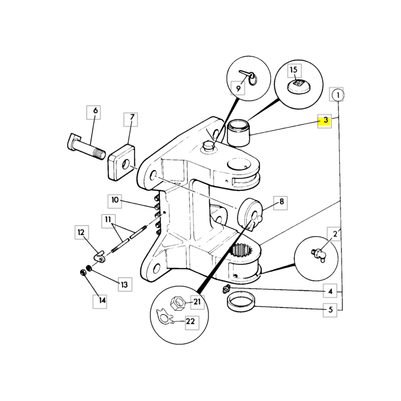 Втулка тележки экскаватора-погрузчика JCB