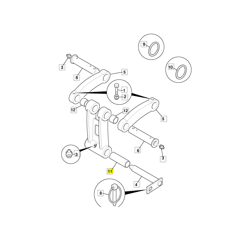 Муфта ковша JCB, экскаватор-погрузчик, мини-экскаватор
