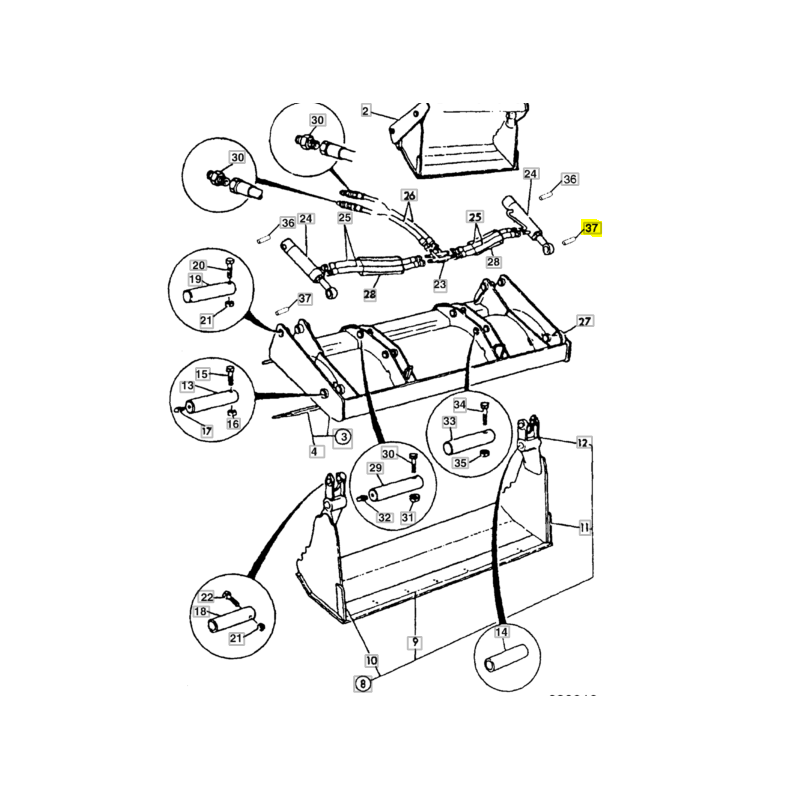 Втулка привода ковша экскаватора-погрузчика JCB