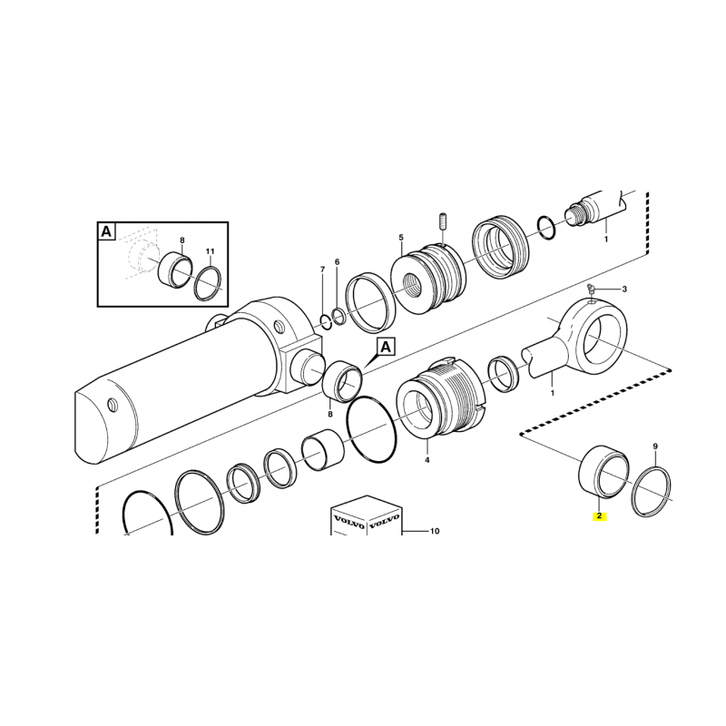 Втулка привода поворота экскаватора-погрузчика Volvo
