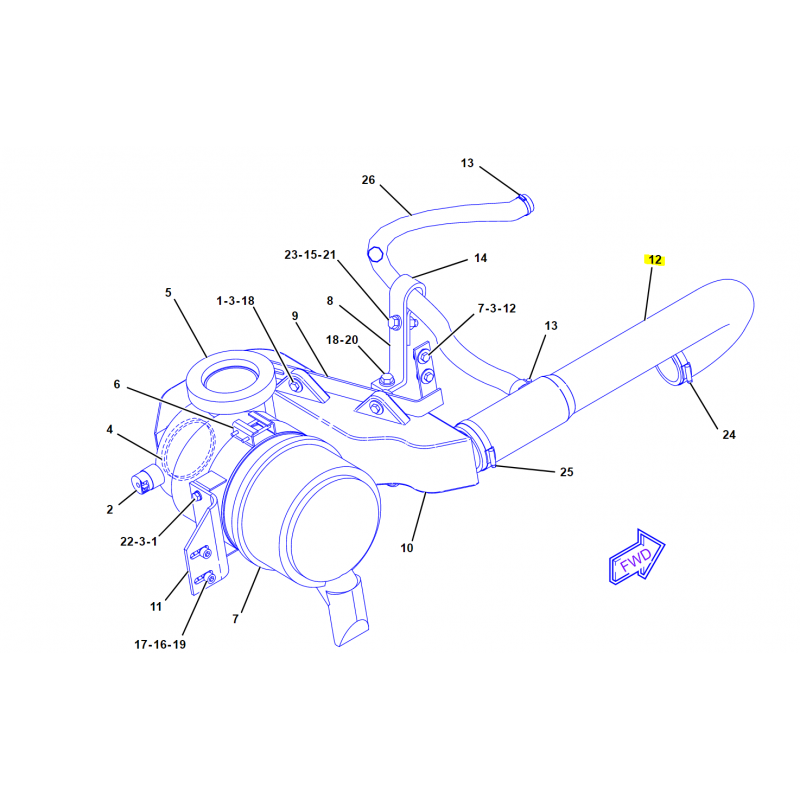 Шланг турбины экскаватора CAT M315