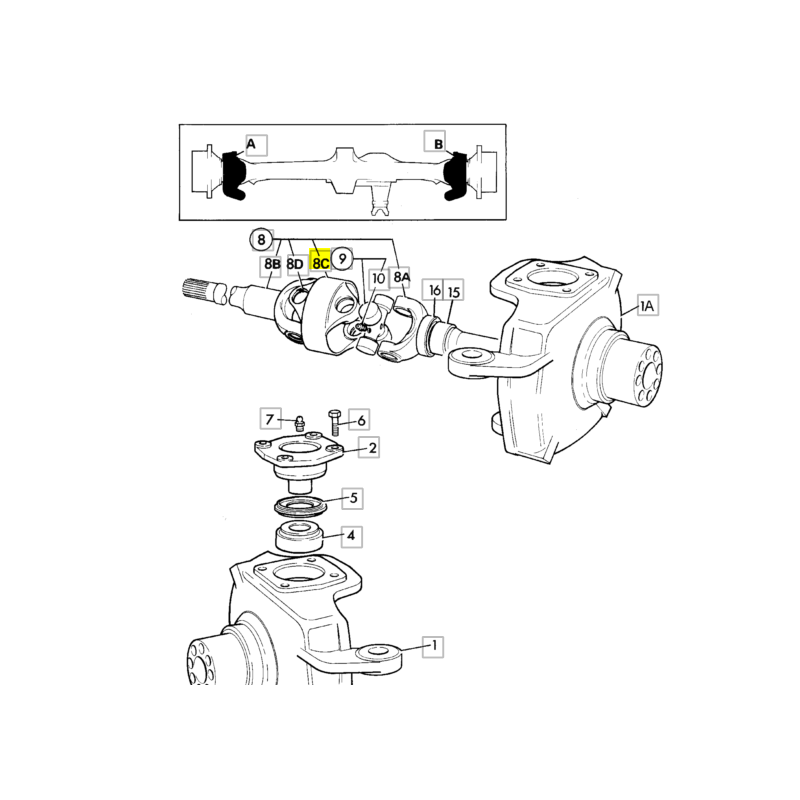 Муфта полуоси CVA для экскаватора-погрузчика JCB