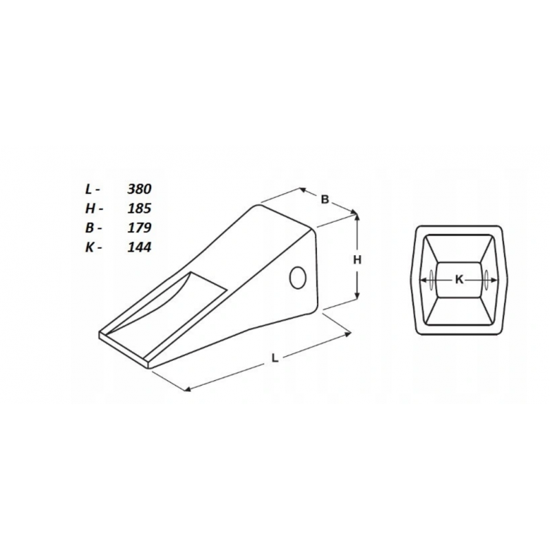 Скальный зуб для экскаватора J600 CVA, 33,40 кг