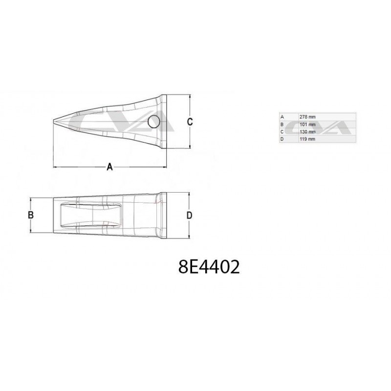 Зуб ковша экскаватора J400 CVA 10,5 кг