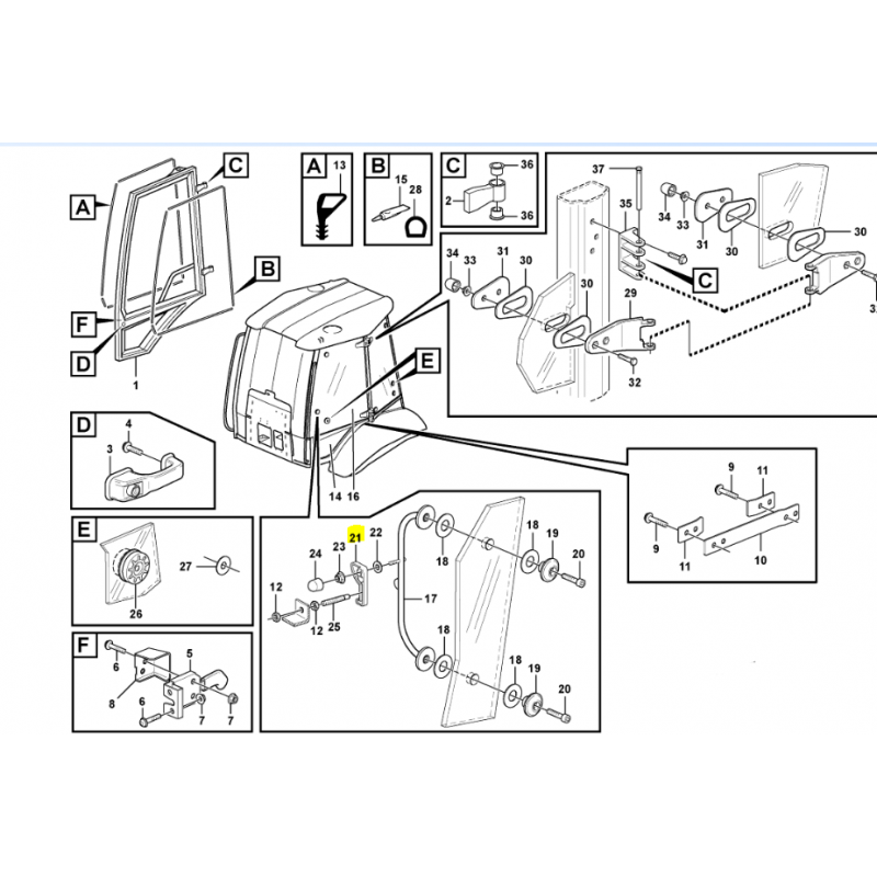 ДВЕРНАЯ РУЧКА ЭКСКАВАТОРА-ПОГРУЗЧИКА VOLVO