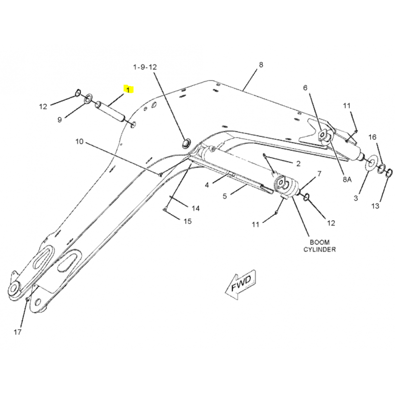 Штифт привода рычага CVA 35X185 для мини-экскаватора CAT