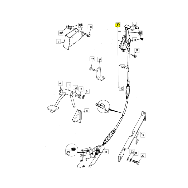 ГАЗОВЫЙ КАБЕЛЬ CVA ЭКСКАВАТОР-ПОГРУЗЧИК 3CX 4CX JCB