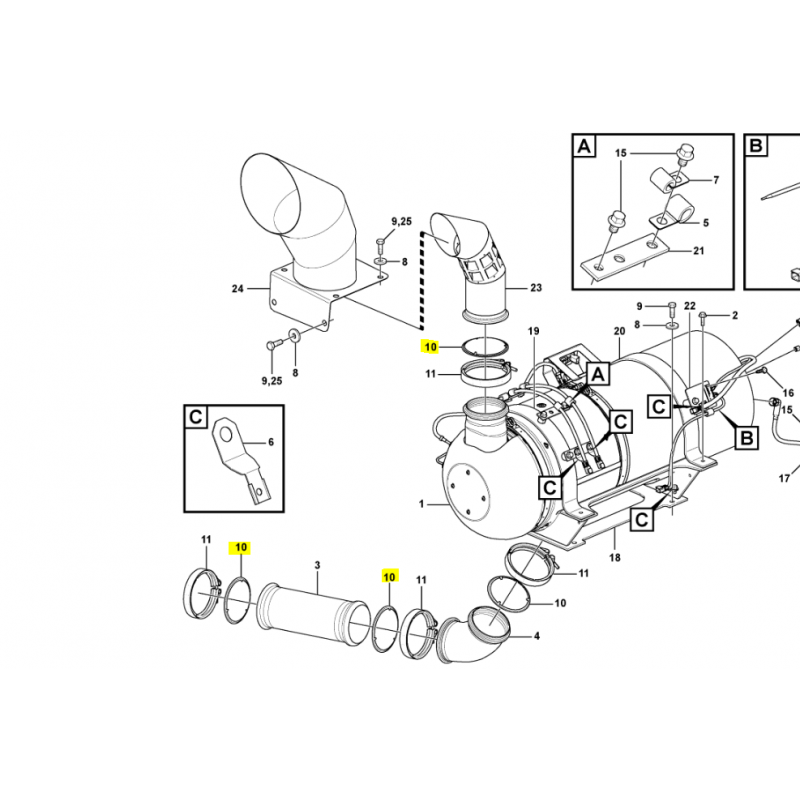 Прокладка для экскаватора-погрузчика Volvo