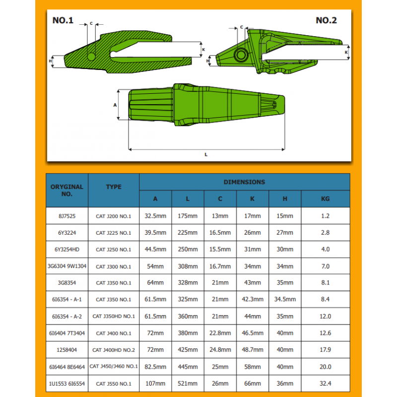 Адаптер для зубьев ковша J450 / J460
