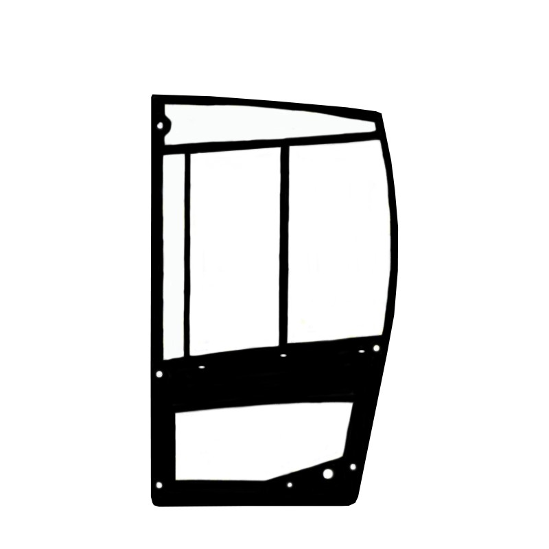 СТЕКЛЯННАЯ ДВЕРЬ, ЛЕВАЯ СТОРОНА, ШЕЛКОГРАФИЯ, РОЛИК BOMAG BW214D-5 5571190