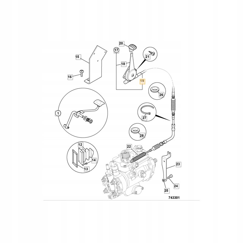 ГАЗОВЫЙ ТРОС JCB 3CX 4CX