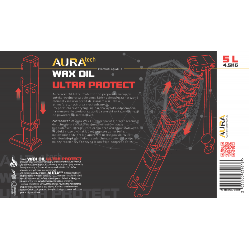 Aura WAXOIL ULTRA PROTECTION 5L — смазка для выдвижных механизмов и компонентов шасси