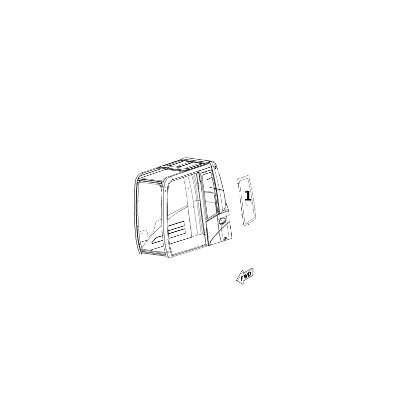 БОКОВОЕ СТЕКЛО ЗА ДВЕРЬЮ, ЛЕВАЯ СТОРОНА, ШЕЛКОГРАФИЯ, КОЛЕСНЫЙ/ГУСЕНИЧНЫЙ ЭКСКАВАТОР CAT 320C M318D 1516790