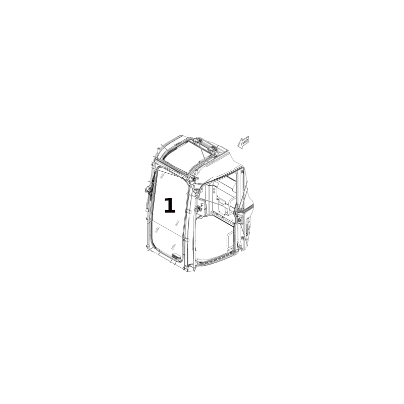 ЭКСКАВАТОР КАТ 308К 314КР 314Д КР 1961495 ГУСЕНИЧНОГО ЭКСКАВАТОРА ВЕТРОВОЕ СТЕКЛО ВЕРХНЕЕ ПРОКАТНОЕ