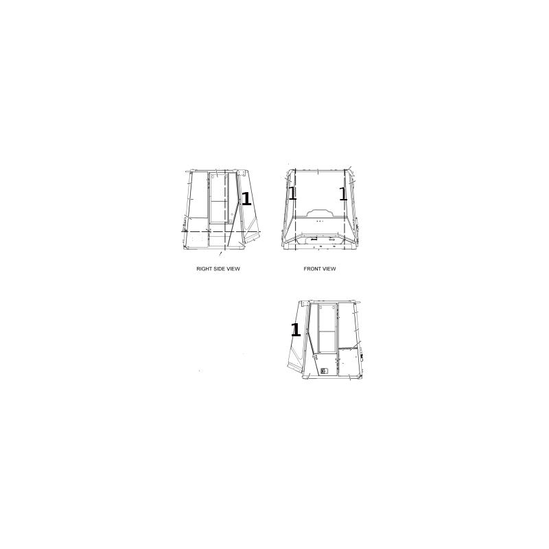 ЛЕВОЕ/ПРАВОЕ ВЕТРОВОЕ СТЕКЛО ДЛЯ КОЛЕСНОГО ПОГРУЗЧИКА CAT 950G 1732143, ЛАМИНИРОВАННОЕ